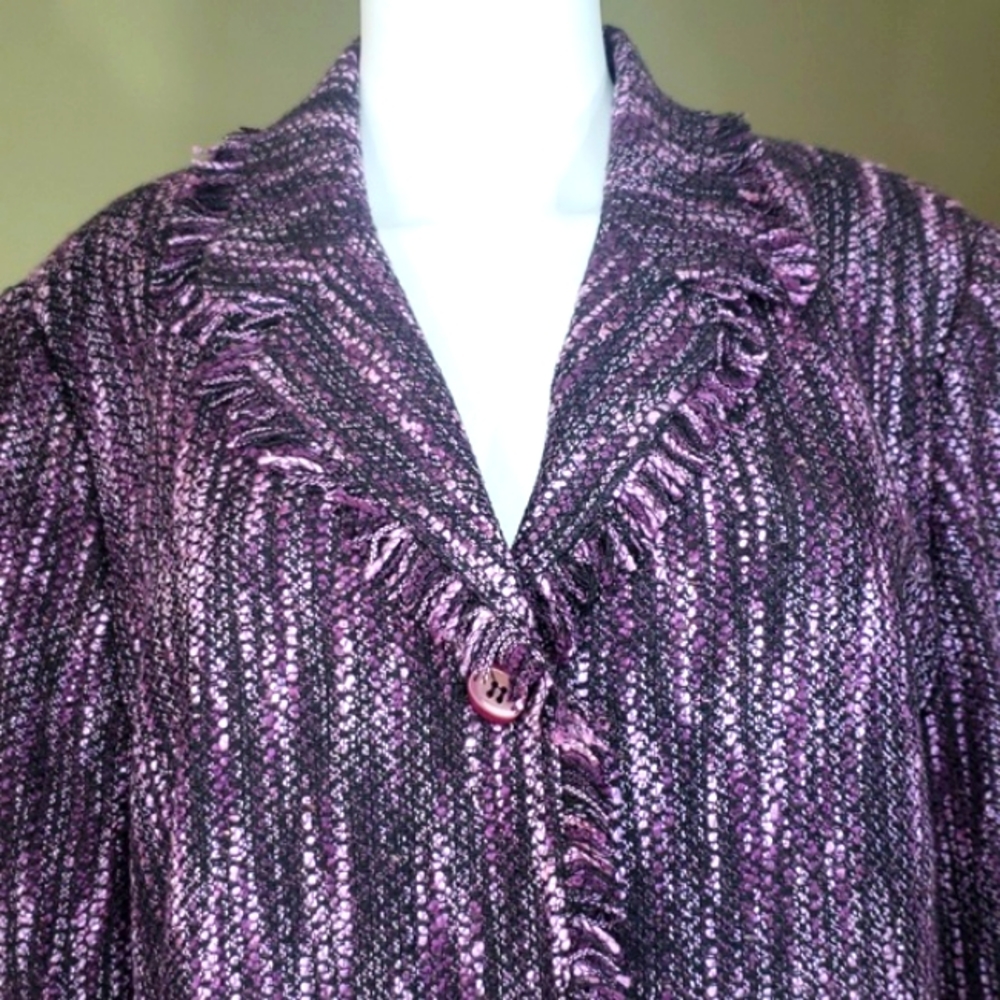 Dressbarn Purple 💜 Women's Blazer Jacket Made In Vietnam Size 14 - Picture 4 of 15